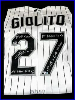 Lucas Giolito Hand Signed Inscribed No Hitter Jersey With Fanatics Coa 4 Of 27