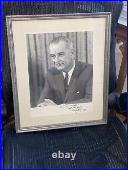 Lyndon B. Johnson Large Signed Inscribed Framed Photograph 1964 President