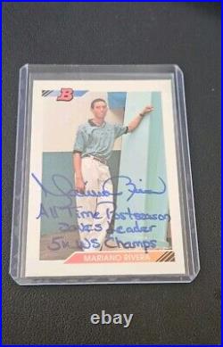 MARIANO RIVERA Signed 1992 BOWMAN #302 ROOKIE AUTO Inscribed Yankees Autographed