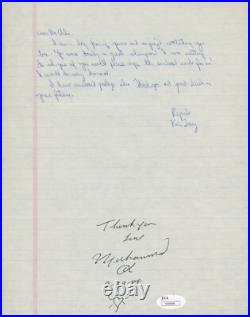 MUHAMMAD ALI SIGNED & INSCRIBED FAN AUTOGRAPH REQUEST LETTER WithJSA LOA