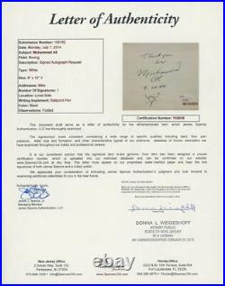MUHAMMAD ALI SIGNED & INSCRIBED FAN AUTOGRAPH REQUEST LETTER WithJSA LOA