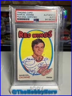 Marcel Dionne Autographed 71-72 O Pee Chee Rookie Card PSA/DNA Inscribed On Card