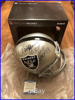 Marcus Allen Autographed & Inscribed Full Size Raiders Helmet Beckett COA HOF