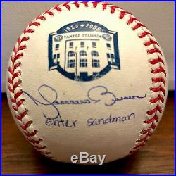 Mariano Rivera Autographed Final Season Baseball With Enter Sandman Inscribed