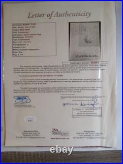 Mark Hamill Signed & Inscribed High School Year Book Page Very RARE! JSA LOA