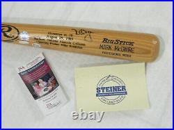 Mark McGwire SIGNED inscribed JSA Autograph STEINER Rawlings Model Baseball Bat