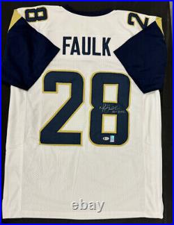 Marshall Faulk Signed Autographed Custom Jersey Inscribed Beckett