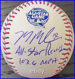 Mason Miller Autographed AllStar Baseball Inscribed All Star Record 103.6 MPH