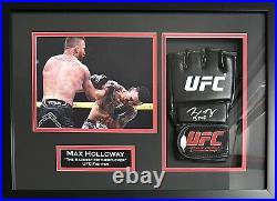 Max Holloway autographed inscribed framed glove UFC JSA COA Justin Gaethje