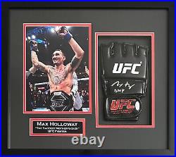 Max Holloway autographed inscribed signed framed glove UFC JSA Blessed