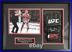 Max Holloway autographed inscribed signed framed glove UFC JSA Blessed