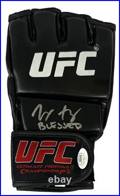 Max Holloway autographed signed inscribed glove UFC Justin Gaethje JSA Blessed
