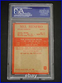 Mel Renfro 1965 Philadelphia #53 Signed & Inscribed Hof-96 Psa Authentic Auto