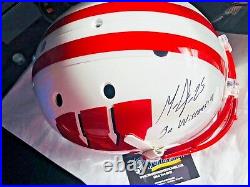 Melvin Gordon Wisconsin Full Size Helmet, Autographed & Inscribed On wisconsin