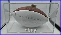 Miami Dolphins signed football by DAVE WANNSTEDT Auto? Inscribed Go Dolphins