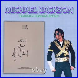Michael Jackson Hand Signed MJJ Productions 8.5x11 Inscribed Autograph Pop