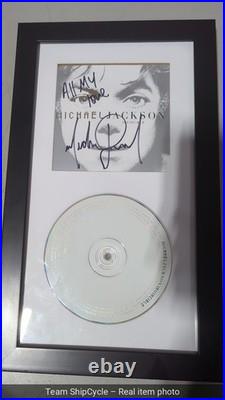 Michael Jackson Inscribed Signed Autograph Invincible CD Display G1N
