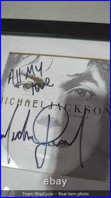 Michael Jackson Inscribed Signed Autograph Invincible CD Display G1N
