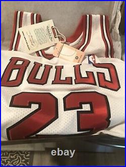 Michael Jordan Autographed and Inscribed Chicago Bulls HOF Embroidered Home Jers
