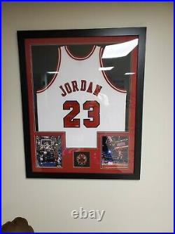 Michael Jordan Framed Authentic LE 99/123 Jersey Autographed and Inscribed HOF
