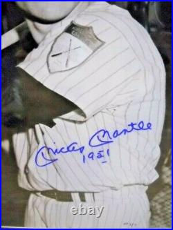 Mickey Mantle Autographed 16 X 20 Photo Jsa Certified Inscribed 1951, #2/7