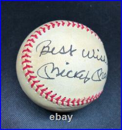 Mickey Mantle Signed Autographed Baseball. Inscribed Best Wishes. JSA
