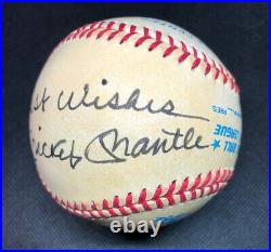 Mickey Mantle Signed Autographed Baseball. Inscribed Best Wishes. JSA
