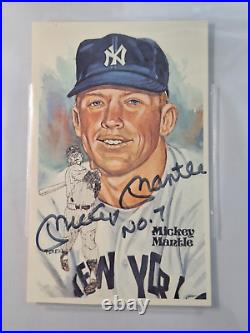 Mickey Mantle Signed INSCRIBED NO. 7 1981 HOF Perez Stee# AUTO BECKETT #6518