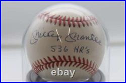 Mickey Mantle Signed Oalb Inscribed 536 Hrs Baseball Autograph Bas 8 W6362