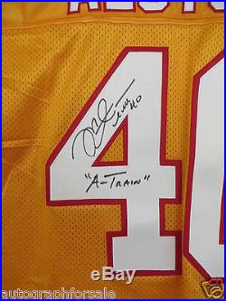 Mike Alstott signed autographed inscribed Buccaneers 1996 rookie orange jersey