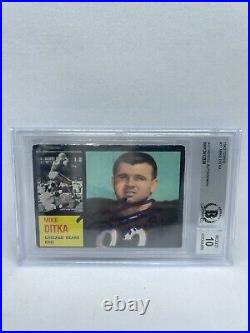 Mike Ditka Signed Inscribed 1962 Topps #17 Rookie Card Beckett Grade 10 Auto 3