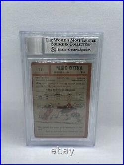 Mike Ditka Signed Inscribed 1962 Topps #17 Rookie Card Beckett Grade 10 Auto 3