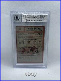 Mike Ditka Signed Inscribed 1962 Topps #17 Rookie Card Beckett Grade 10 Auto 5