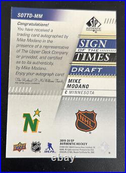 Mike Modano 20/21 UD SP Authentic Sign Of The Times Draft Northstars Autograph