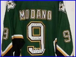 Mike Modano Autographed Dallas Stars Jersey Inscribed with 99 Cup Champs