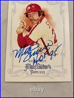 Mike Schmidt signed autographed inscribed HOF 95 Topps 2013 world champions PSA