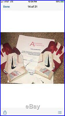 Mike Trout Autographed/Inscribed 2011 MINOR League GAME USED BATTING GLOVES
