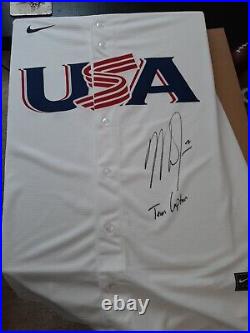 Mike Trout Team USA Signed Jersey Inscribed Captain AUTHENTIC Huge Autograph