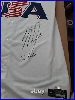 Mike Trout Team USA Signed Jersey Inscribed Captain AUTHENTIC Huge Autograph