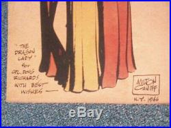 Milton Caniff SIGNED Dragon Lady watercolor print 1946 autograph inscribed