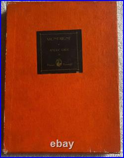 Montaigne book Andre Gide signed autographed 309/800 limited withslip HC/DJ 1929
