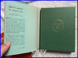 Montaigne book Andre Gide signed autographed 309/800 limited withslip HC/DJ 1929