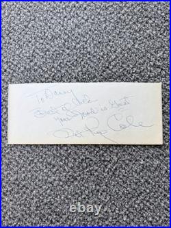 Nat King Cole JSA Hand-Signed Autograph Inscribed Your Food is Great