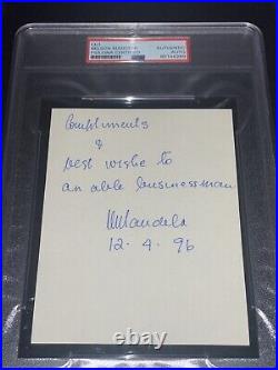 Nelson Mandela Signed Cut PSA Slabbed South Africa President Autograph Inscribed