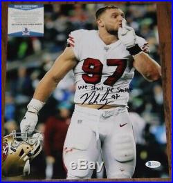 Nick Bosa Inscribed Signed Autographed 11x14 Photo Beckett San Francisco 49ers