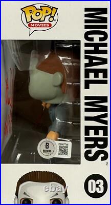 Nick Castle autographed inscribed Funko Pop #03 Beckett Michael Myers