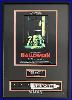 Nick Castle autographed inscribed framed knife Halloween Michael Myers Beckett