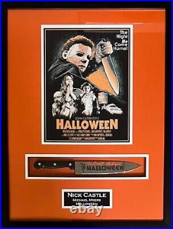 Nick Castle autographed signed inscribed framed knife Halloween Michael JSA COA