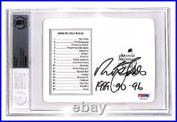 Nick Faldo signed Masters Scorecard 1986 90 96 inscribed autograph BAS