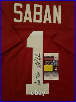 Nick Saban Autograph Signed Alabama Jersey Inscribed Includes Jsa